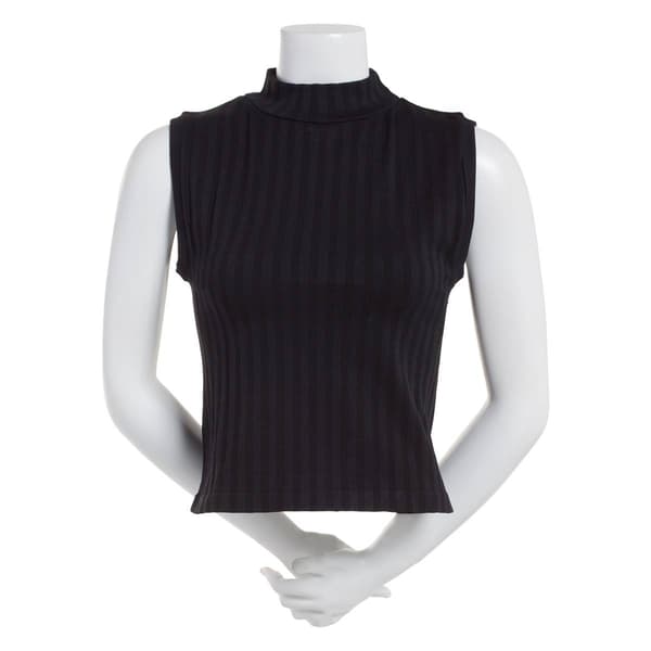 Juniors Poof! Seamless Wide Rib Mock Neck Tank Top - image 