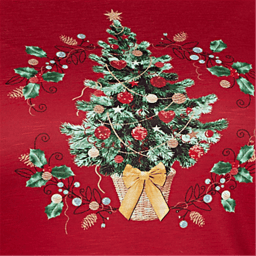 Plus Size Alfred Dunner Classics 3/4 Sleeve Christmas Tree Blouse