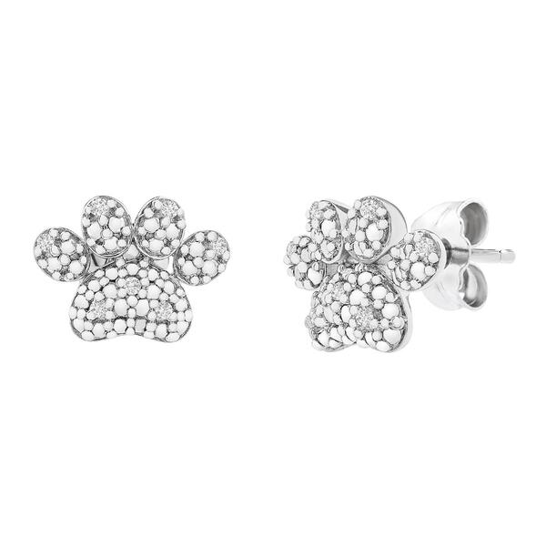 Diamond Classics&#40;R&#41; 1/20ctw. Diamond Dog Paws Stud Earrings - image 