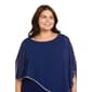 Plus Size R&M Richards Rhinestone Poncho Metallic Stripe Gown - image 3