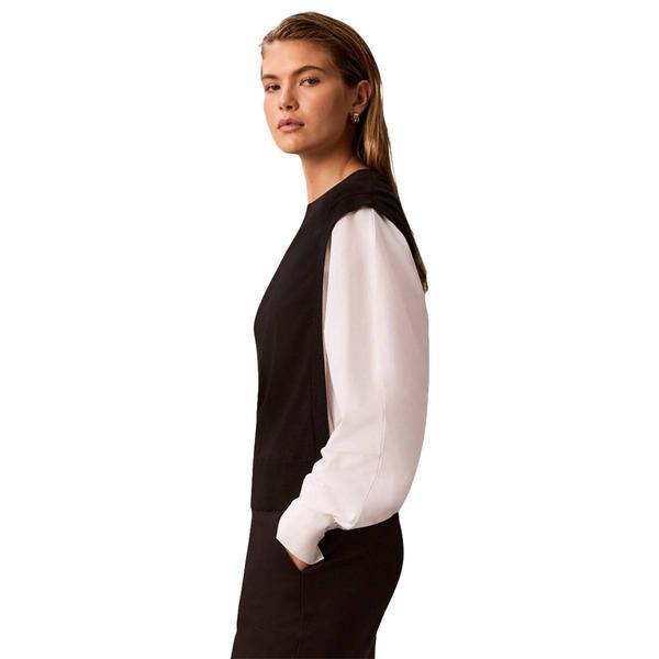 Womens Calvin Klein Long Sleeve Color Block Two in One Sweater