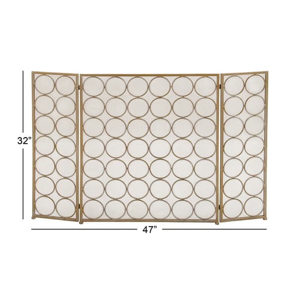 9th & Pike&#174; Brass Metal Modern Fireplace Screen