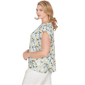 Plus Size Emaline Key Items Cap Sleeve All Over Lemon Blouse - image 3