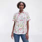 Womens Emily Daniels Short Sleeve Jacquard Floral Blouse - image 1