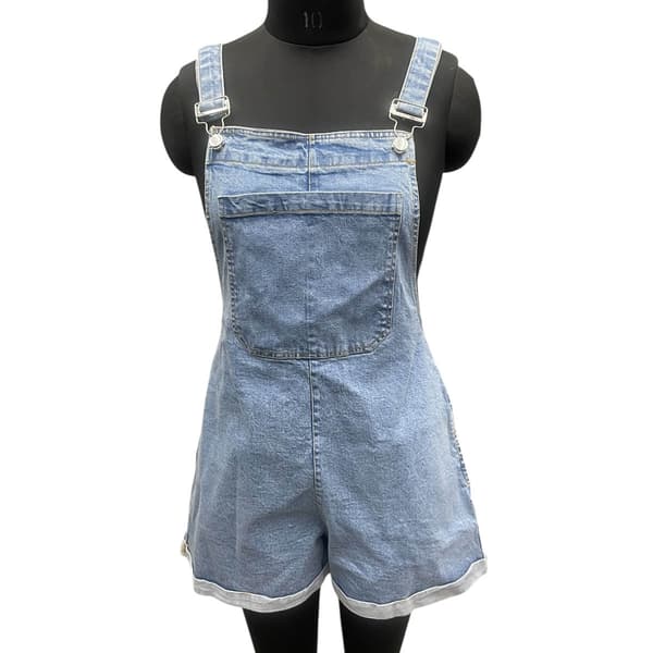 Womens Maternity Times Two Denim Overalls Shorts - image 