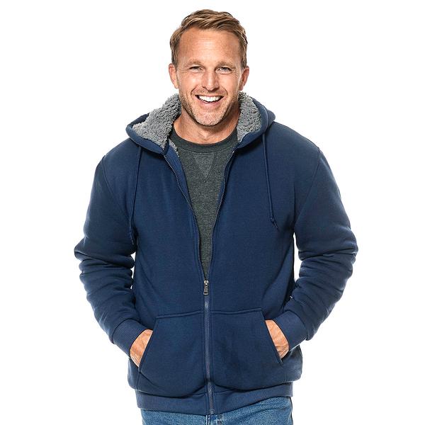 Mens Mountain Ridge Solid Sherpa Hoodie - image 
