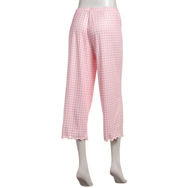 Womens Jessica Simpson Gingham Lettuce Edge Pajama Capris