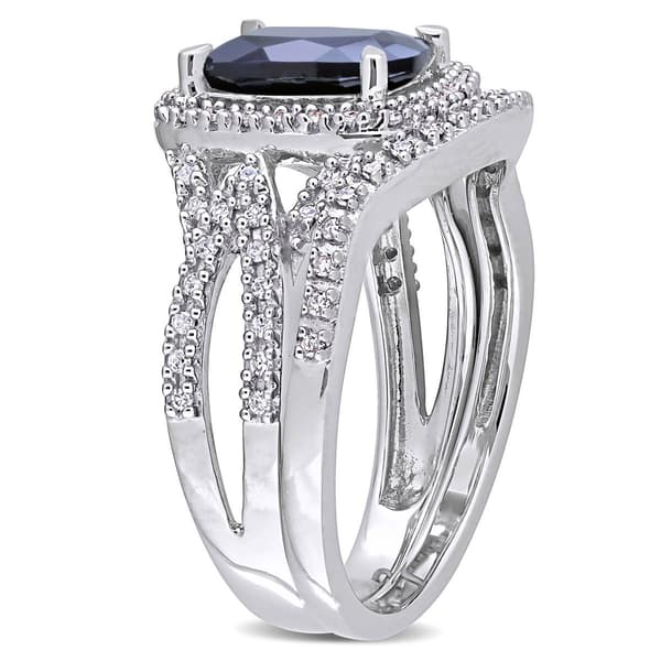 Gemstone Classics™ 10kt. White Gold Created Sapphire Bridal Set