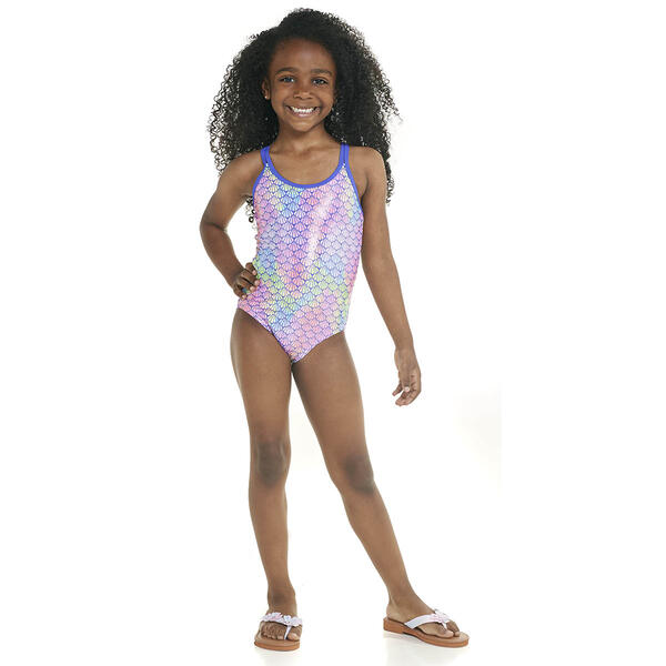 Girls &#40;4-6x&#41; Limited Too&#40;tm&#41; Shell Foil Dots One Piece Swimsuit - image 