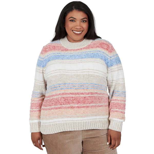 Plus Size Alfred Dunner Sunset Ridge Space Dye Stripe Sweater - image 