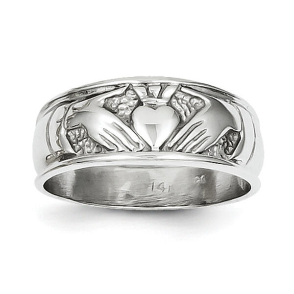 Gold Classics&#40;tm&#41; 14kt. White Gold Claddagh Band Ring - image 