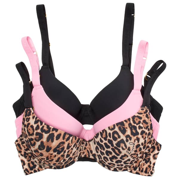 Womens Juicy Couture 3pk. Logo Strap Push-Up Bras JC4603-3PKDS