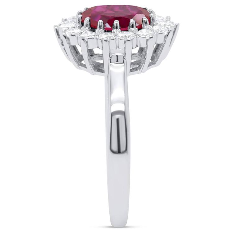 Nova Star® Oval Lab Grown Ruby w/ 1/2ctw. Lab Grown Diamond Ring
