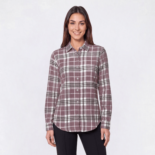 Petite Mountain Ridge Long Sleeve Flannel Shirt - image 