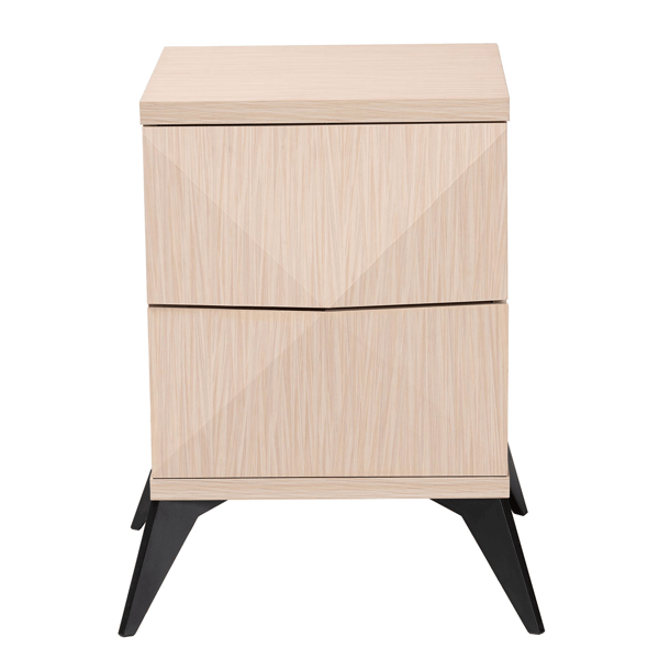 Baxton Studio Draper Mid-Century Modern 2-Drawer Nightstand