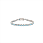 Saffron Silver-Tone Oval Tennis Bracelet with Turquoise Cabochons - image 1