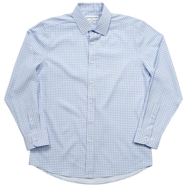 Mens Christian Aujard Slim Fit Plaid Dress Shirt - White/Blue - image 