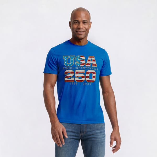 Mens Home of the Brave 250 Flag Inside Short Sleeve Tee