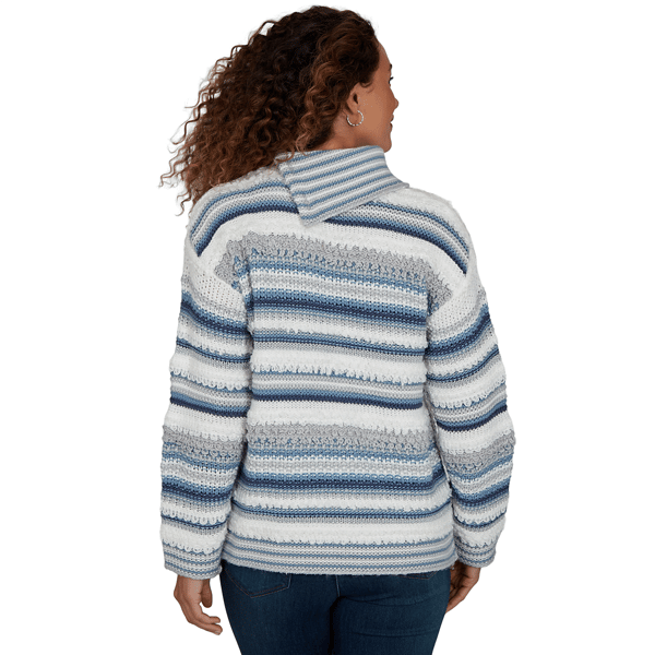 Womens Skye’s the Limit Icy Blue Sparkle Stripe Sweater