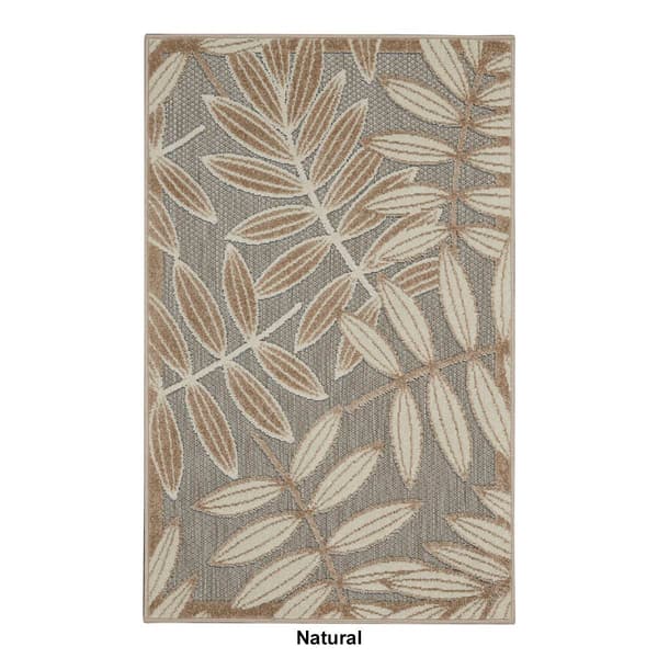 Nourison Aloha Large Leaf Print Indoor/Outdoor Area Rug