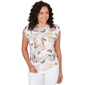 Womens Emaline Key Items Cap Sleeve Postcard Blouse - image 1