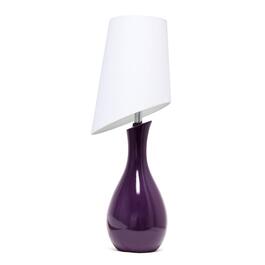 Elegant Designs Curved Purple Ceramic Table Lamp w/Shade