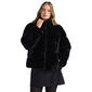 Womens NVLT Wide Stripe Faux Fur Coat with Stand Collar - image 10