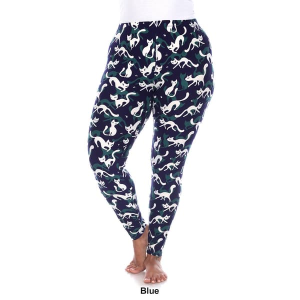 Plus Size White Mark High-Rise Cat Print Leggings