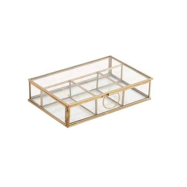 CosmoLiving by Cosmopolitan Gold Glass Jewelry Box