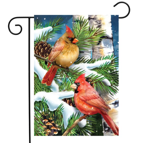 Briarwood Lane Snowy Cardinals Garden Flag - image 