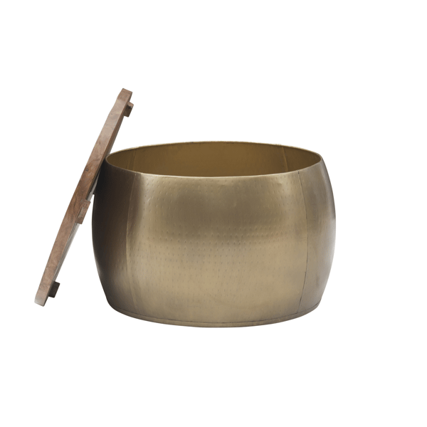 Linon Home Decor Royce Gold Drum With Storage
