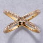 Ashley Cooper(tm) Gold-Tone X Ring with Clear Pave Stones - image 1