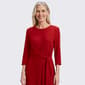 Womens Perceptions 3/4 Sleeve Solid Side Tie Shift Dress - image 3