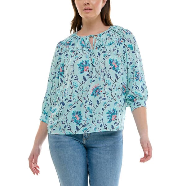 Womens Zac & Rachel 3 Quarter Sleeve With Tie Collar - image 