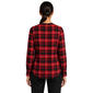 Womens Zac & Rachel Long Sleeve Red Plaid 1/2 Button Blouse - image 2
