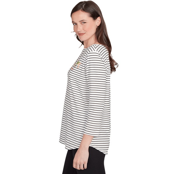 Petite Ruby Rd. Must Haves II Holiday Dogs Stripe Tee