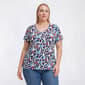 Plus Size Runway Ready Americana USA Short Sleeve V-Neck Tee - image 1