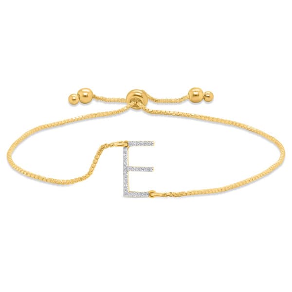 Nova Star(R) Gold Plated 1/10ctw. Lab Grown Diamond E Bolo Bracelet - image 