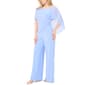 Petite MSK Solid Capelet Overlay Rhinestone Trim Jumpsuit - image 3