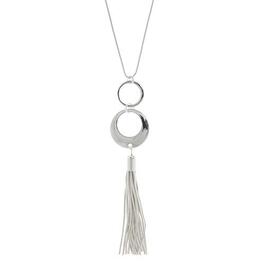 Nine West Silver-Tone Tassel Pendant Necklace