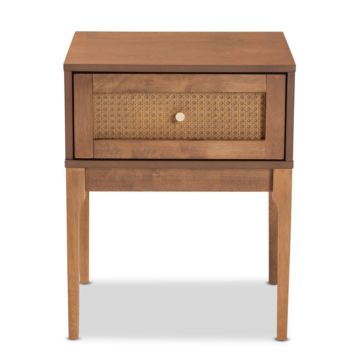 Baxton Studio Ramiel Modern Ash Walnut Wood 1-Drawer Nightstand