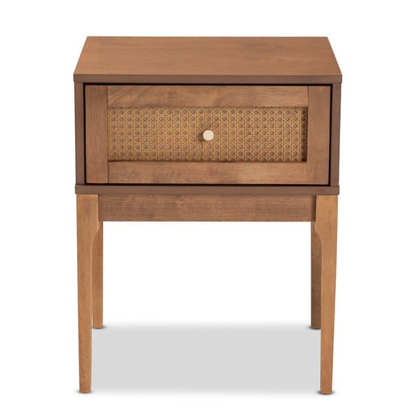 Baxton Studio Ramiel Modern Ash Walnut Wood 1-Drawer Nightstand