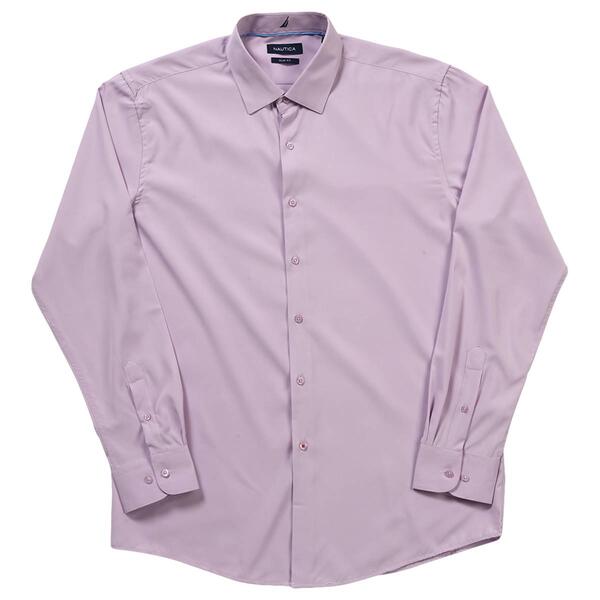Mens Nautica Slim Fit Super Dress Shirt - Lavender Fog - image 