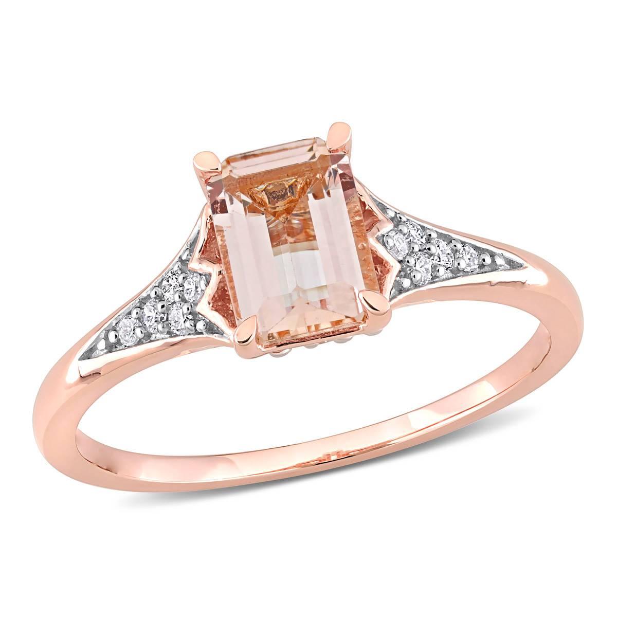 Gemstone Classics™ 10kt. Rose Gold 7/8ctw. Morganite Ring