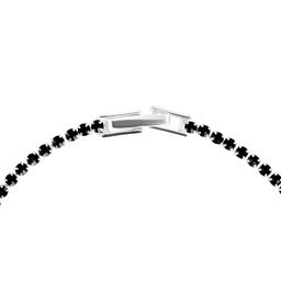 Athra 7in. Silver Plated & Black Crystal Tennis Bracelet