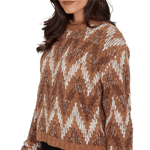 Petite Skye''s the Limit Wild Romance Zig Zag Textured Sweater