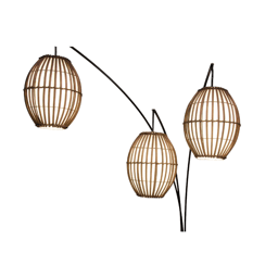 HomeRoots 82in. Bronze Three Light Tree Floor Lamp