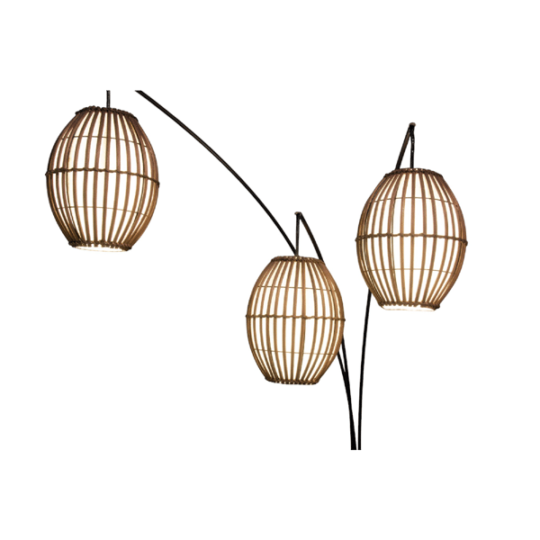 HomeRoots 82in. Bronze Three Light Tree Floor Lamp