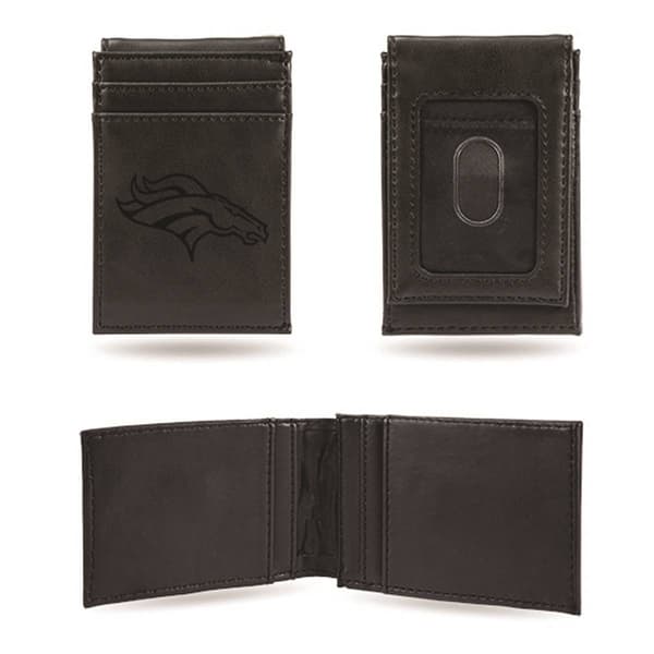 Mens NFL Denver Broncos Faux Leather Front Pocket Wallet - image 