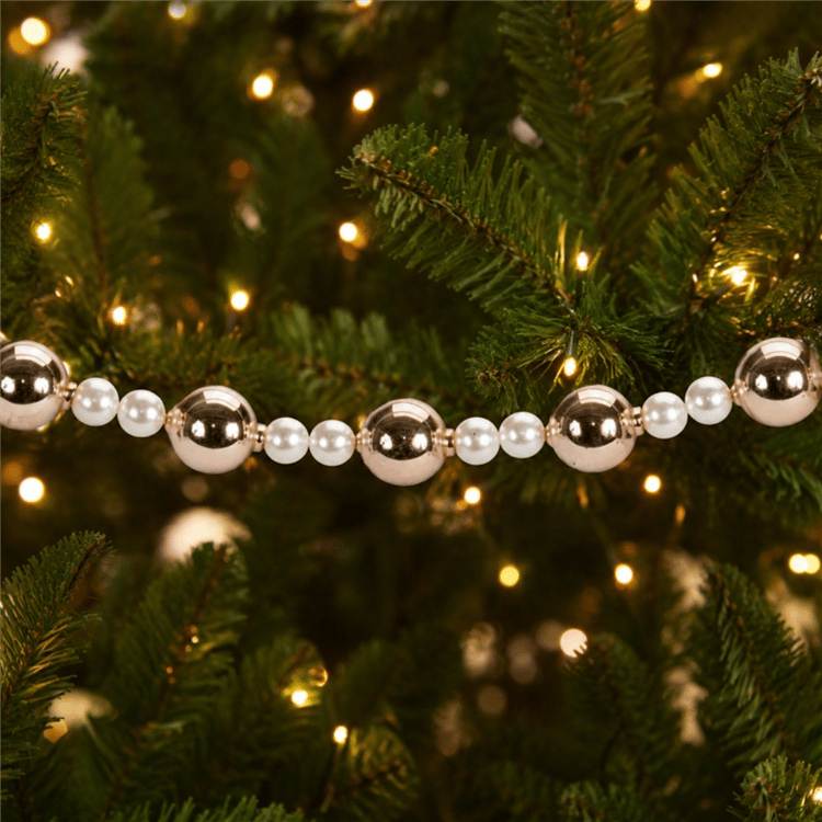 Melrose 32in. Pearl & Gold Glass Ball Garland